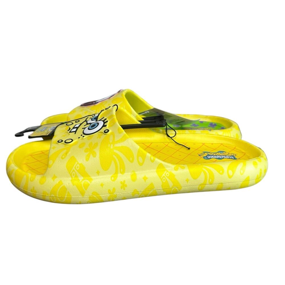 Ground Up Men’s Nickelodeon Sponge Bob Patrick Comfort Slides Yellow Size 11 NWT - Picture 7 of 10